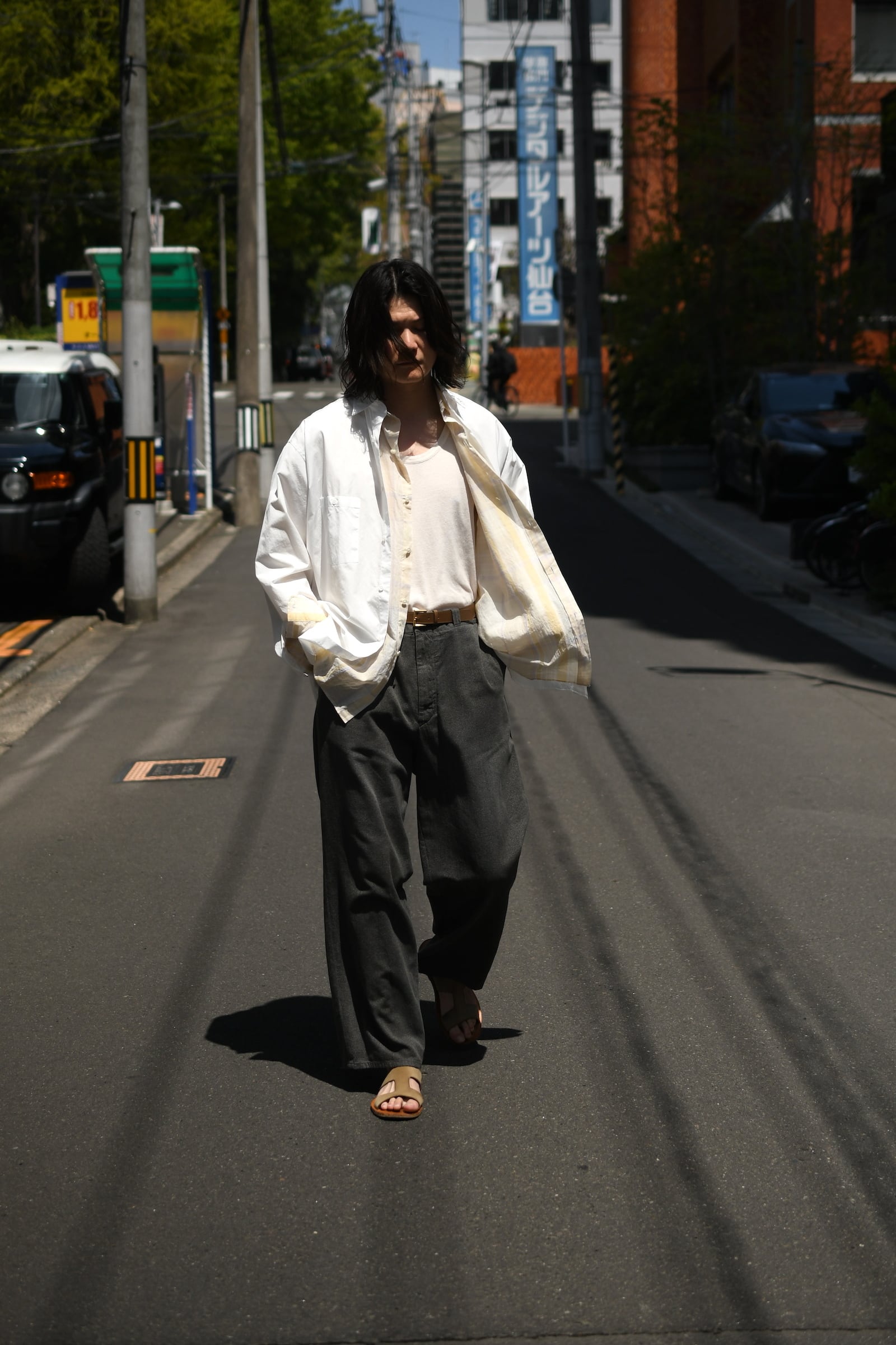 A.PRESSE / Vintage Black Chambray Work Pants (Black) | nariwai
