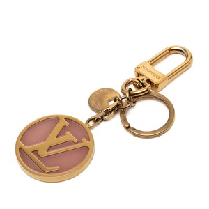 ルイ ヴィトン バッグチャーム LVサークル チャーム キーホルダー M67374 ゴールド ピンク メッキ レディース LOUIS VUITTON 【中古】