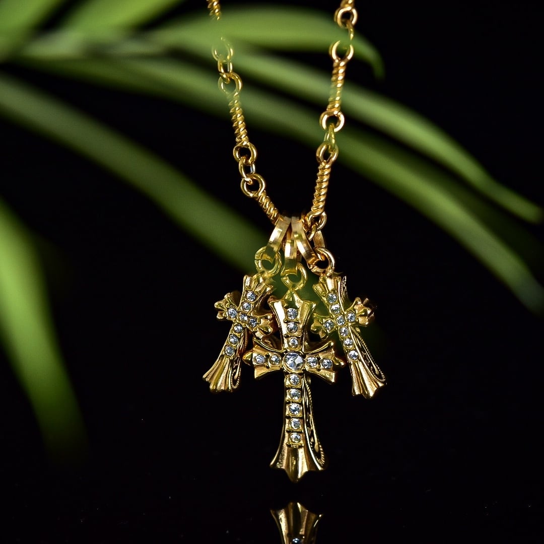 316L Hawaiian Triple Cross × Twist Chain 【SET】 | ✯Lucliss Jewelry✯