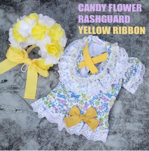 予約【HAPPYJJANGGU】Candy Flower Rushguard (Yellow Ribbon)