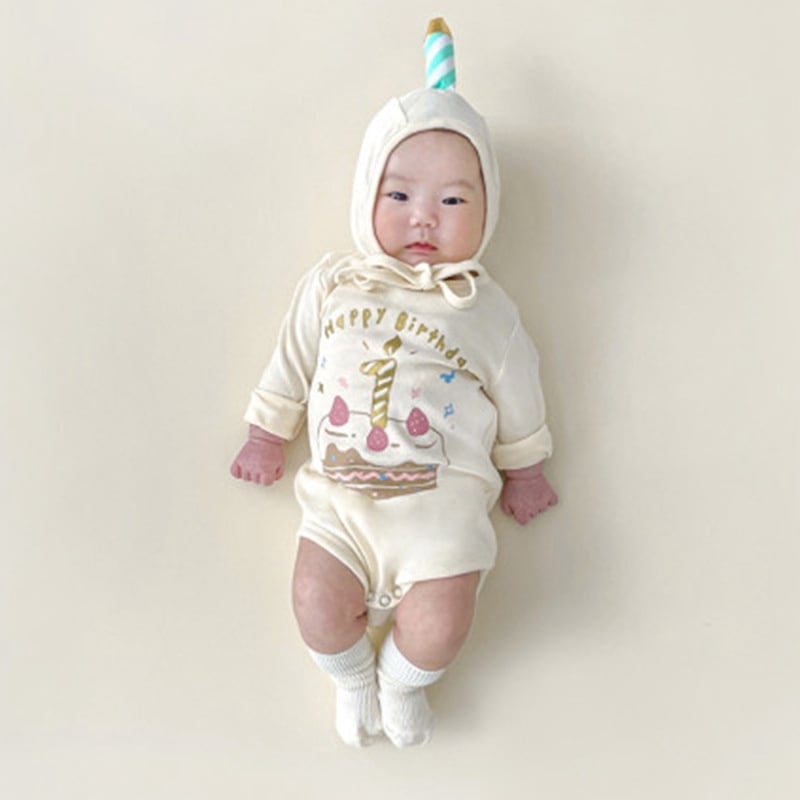 【BABY】可愛い Birthdayロンパース