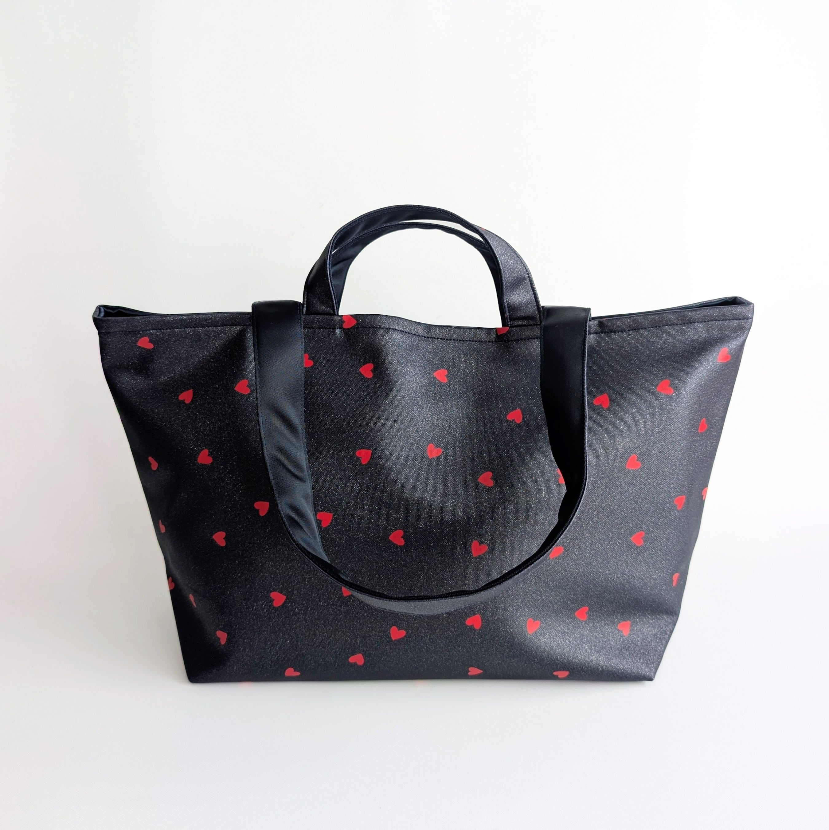 Kirara  BIG tote Bag（ネイビー×赤ハート）