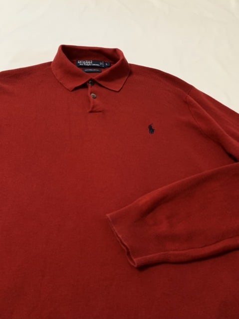 Embroidery Design Polo Collar Spring Cotton Sweater "Ralph Lauren"