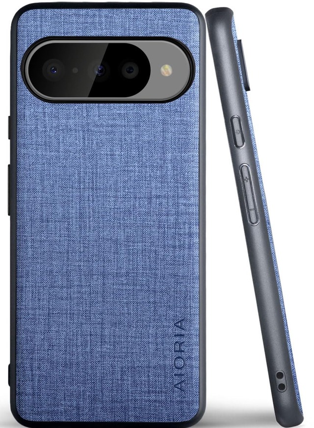 Aioria 互換性 ケース for Google Pixel 10 5G 生地パターンレザー高級に保護純色スマホケース (Blue, for Pixel 10)