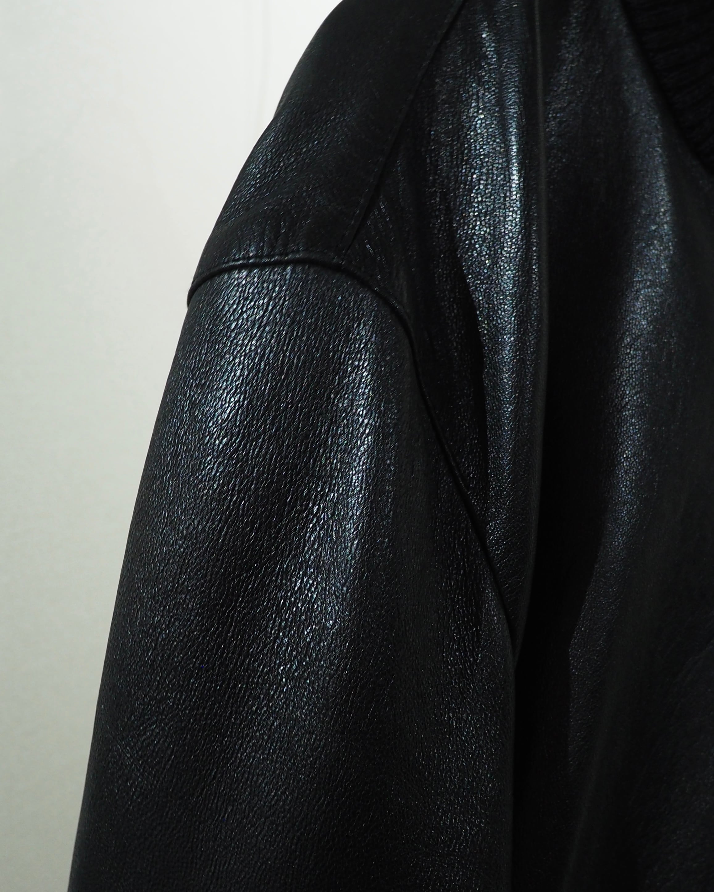 ” Made in Italy - DOLCE&GABBANA ” Special Black Lamb Leather Single Riders Jacket