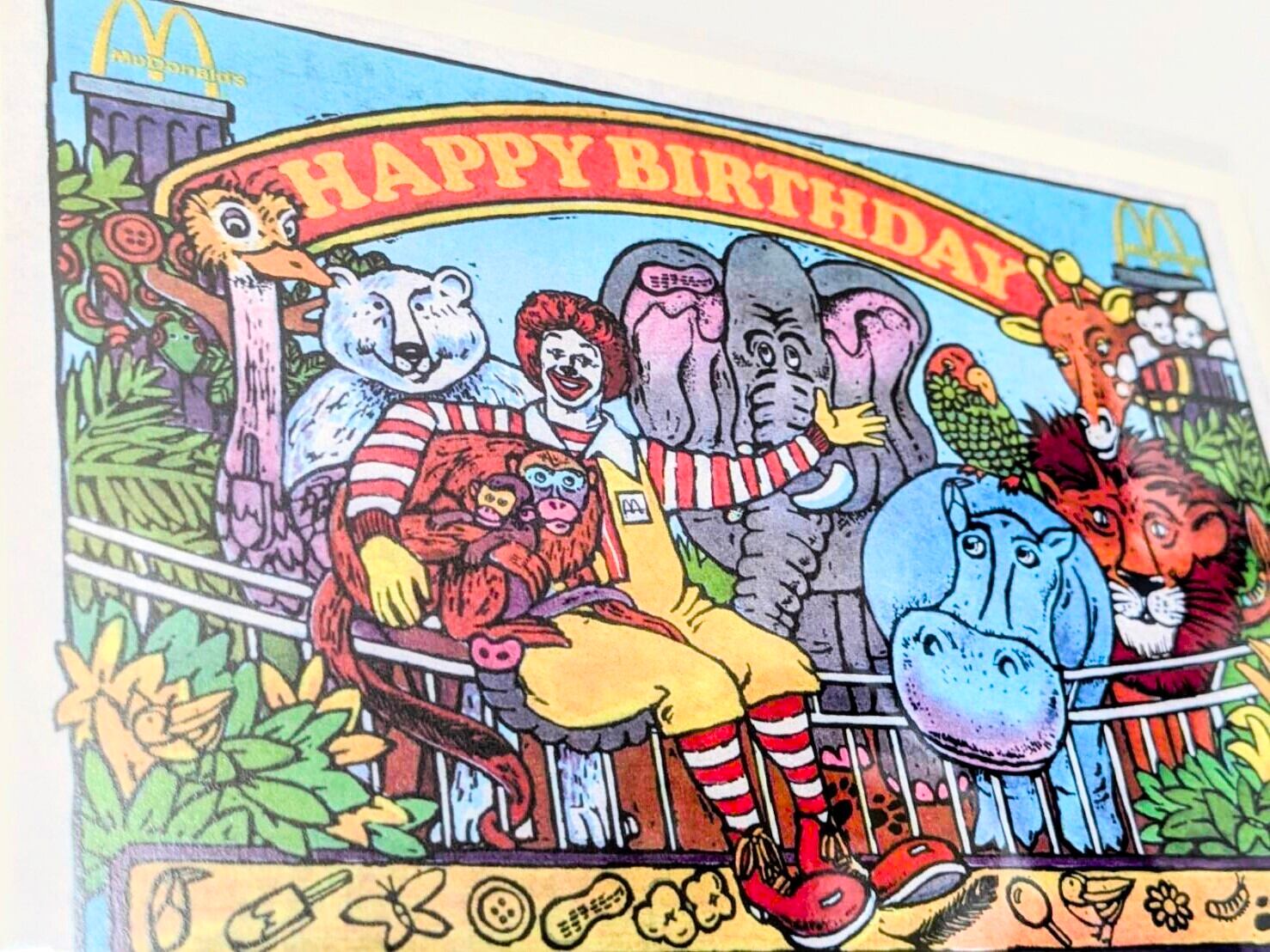 【 McDonald BirthdaySAFARI(マクドナルド バースデーサファリ) 】(AP0007) POST CARD ポストカード〚アメリカン雑貨 アメトイ〛