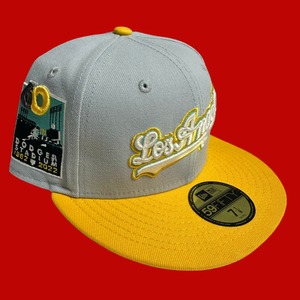 Los Angeles Dodgers Dodger Stadium 60th Anniversary New Era 59Fifty Fitted / Gray,Yellow (Gray Brim)