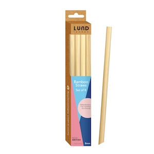 Bamboo Straws - Set of 8 x 8mm