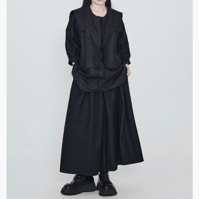 Layered design sailor collar blouse C0884