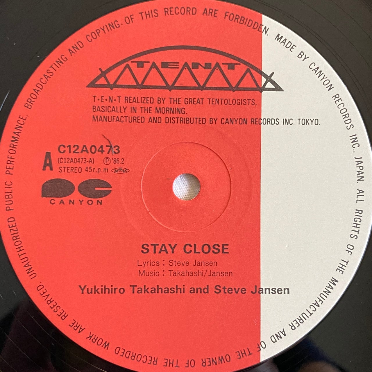 12EP】高橋幸宏・スティーヴ・ジャンセン - ステイ・クロース