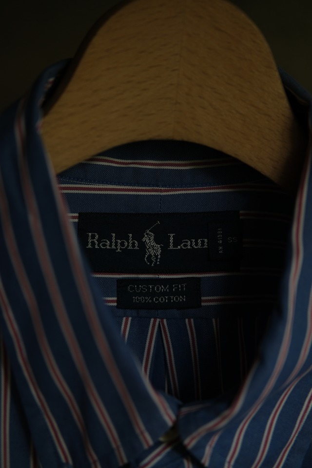 Utah／"Ralph Lauren" CUSTOM FIT stripe shirt／blue