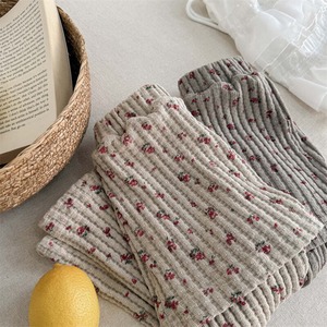 夏花柄レイヤード風ボトムス