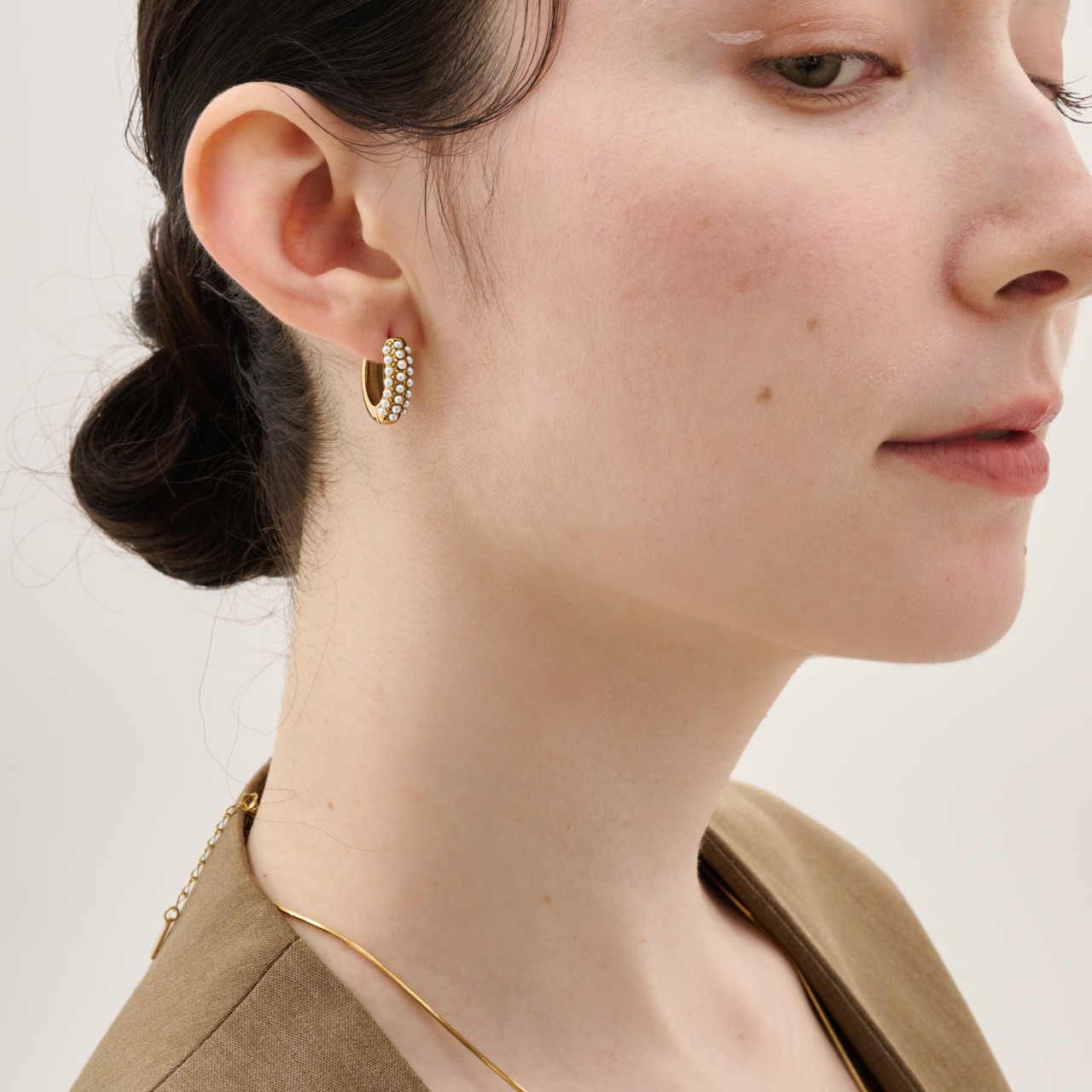 再入荷* stainless pearl hoop pierce SP409