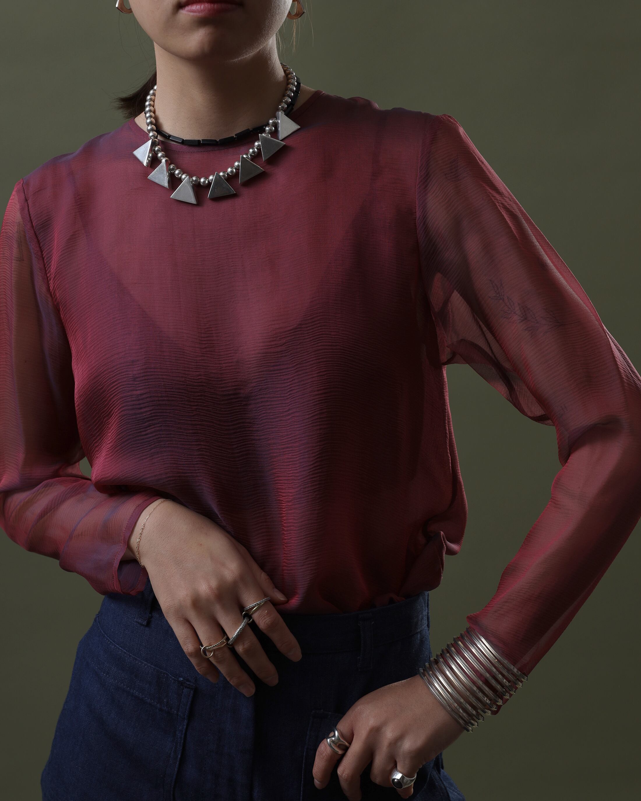 1990's Yves Saint Laurent - Rive Gauche / Sheer Top | Witty Vintage