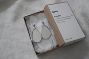 MIRROR GLASS BEAN SHAPE EARRING
