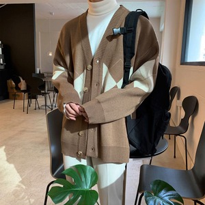 ポイントアーガイルニットカーディガン　MT0080323