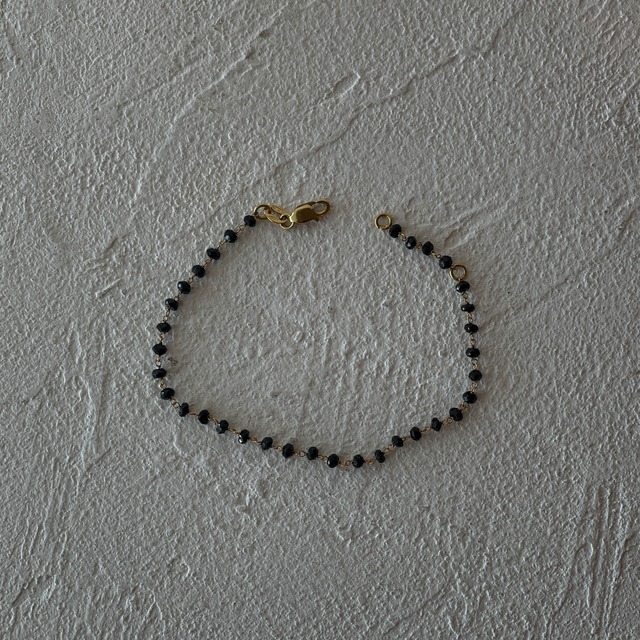 Italian chain&onyx bracelet
