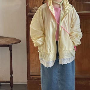 春レース裾イエロージャケット