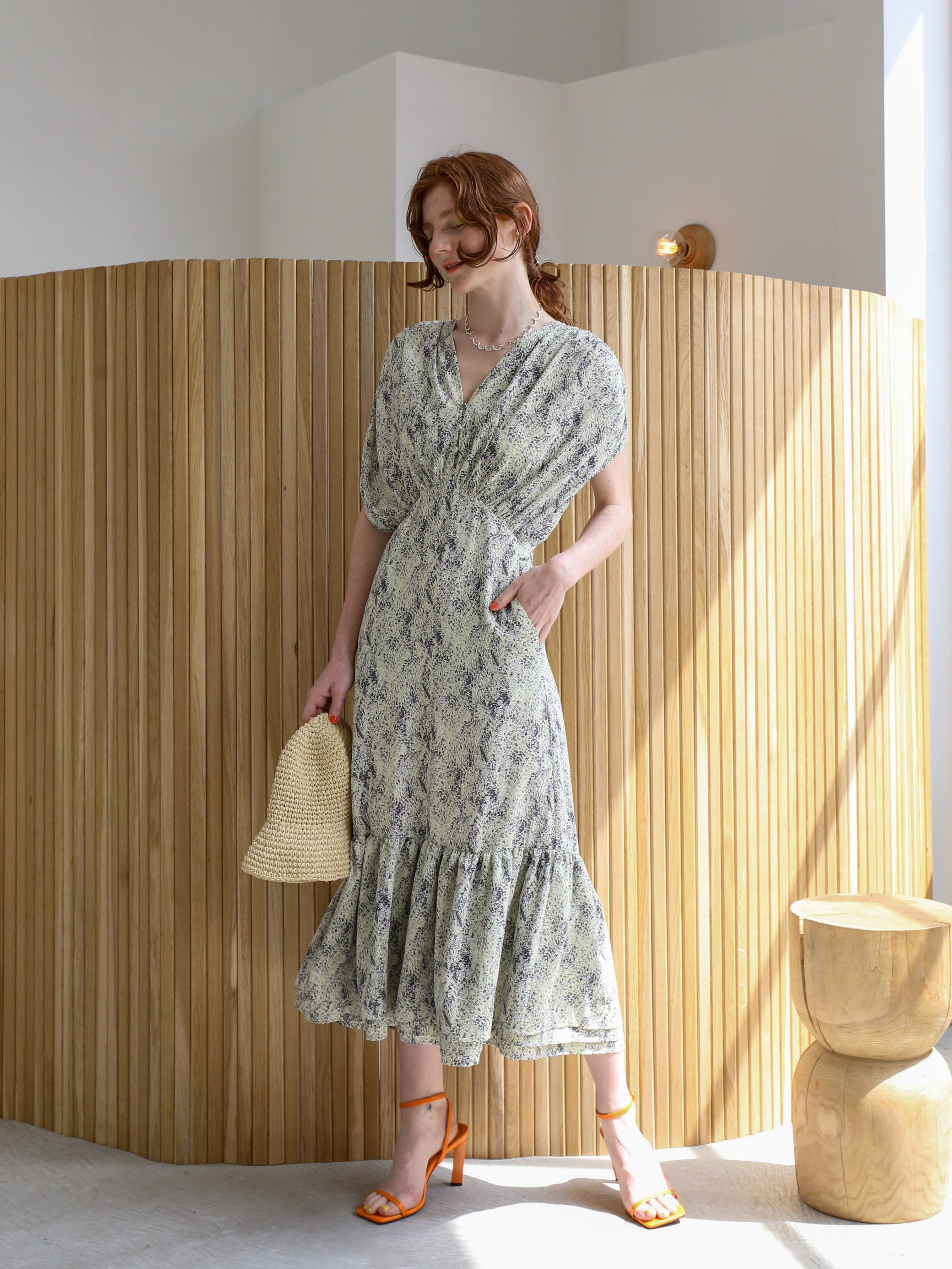 gather sleeve dress（lemon） | Cara by Katrin TOKYO