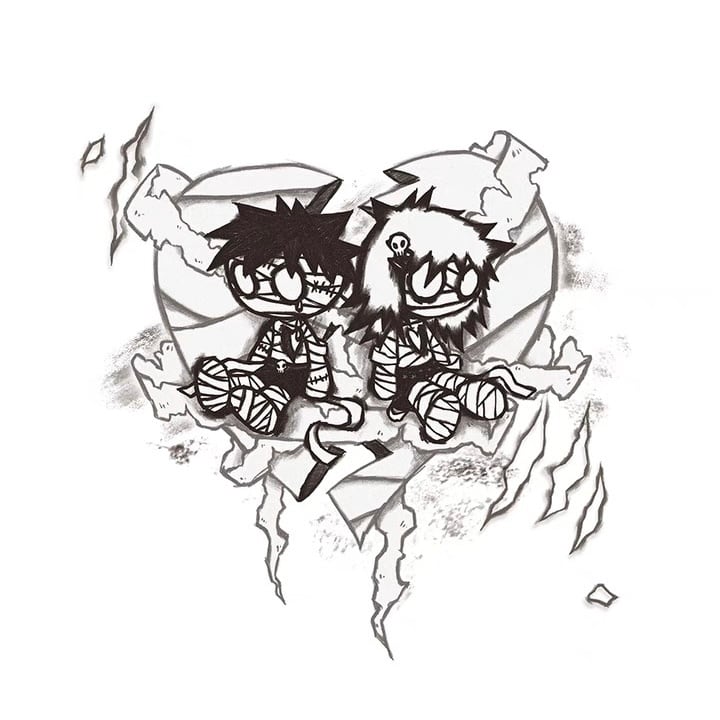 CFIERCE] Mummy Couple Printed Hoodie | BYORI