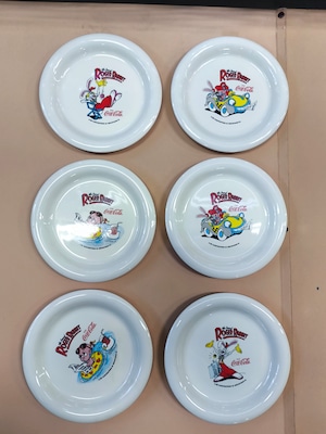 ★☆コカコーラボトリング ロジャーラビット 皿 プレート 6枚セット コカ・コーラ 昭和レトロ☆★