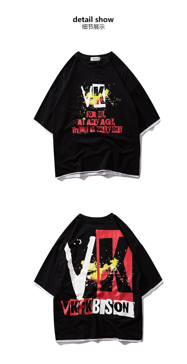全2色 Tシャツ カットソー プリント カジュアル ストリート 
