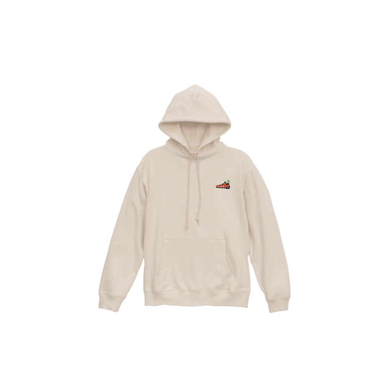 シューズギャングワッペンパーカー　ベージュ×モカブラウン