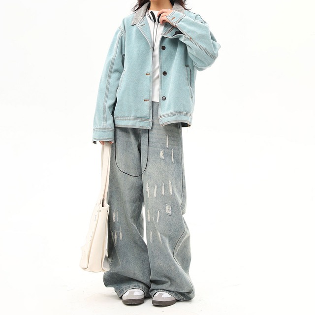 ステッチワークオーバーデニムジャケット R00818