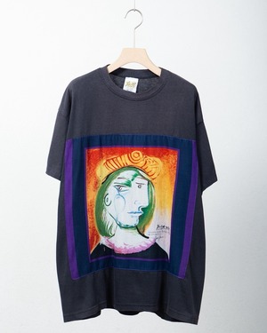 ”Pablo Picasso” panel patch faded black T-shirt