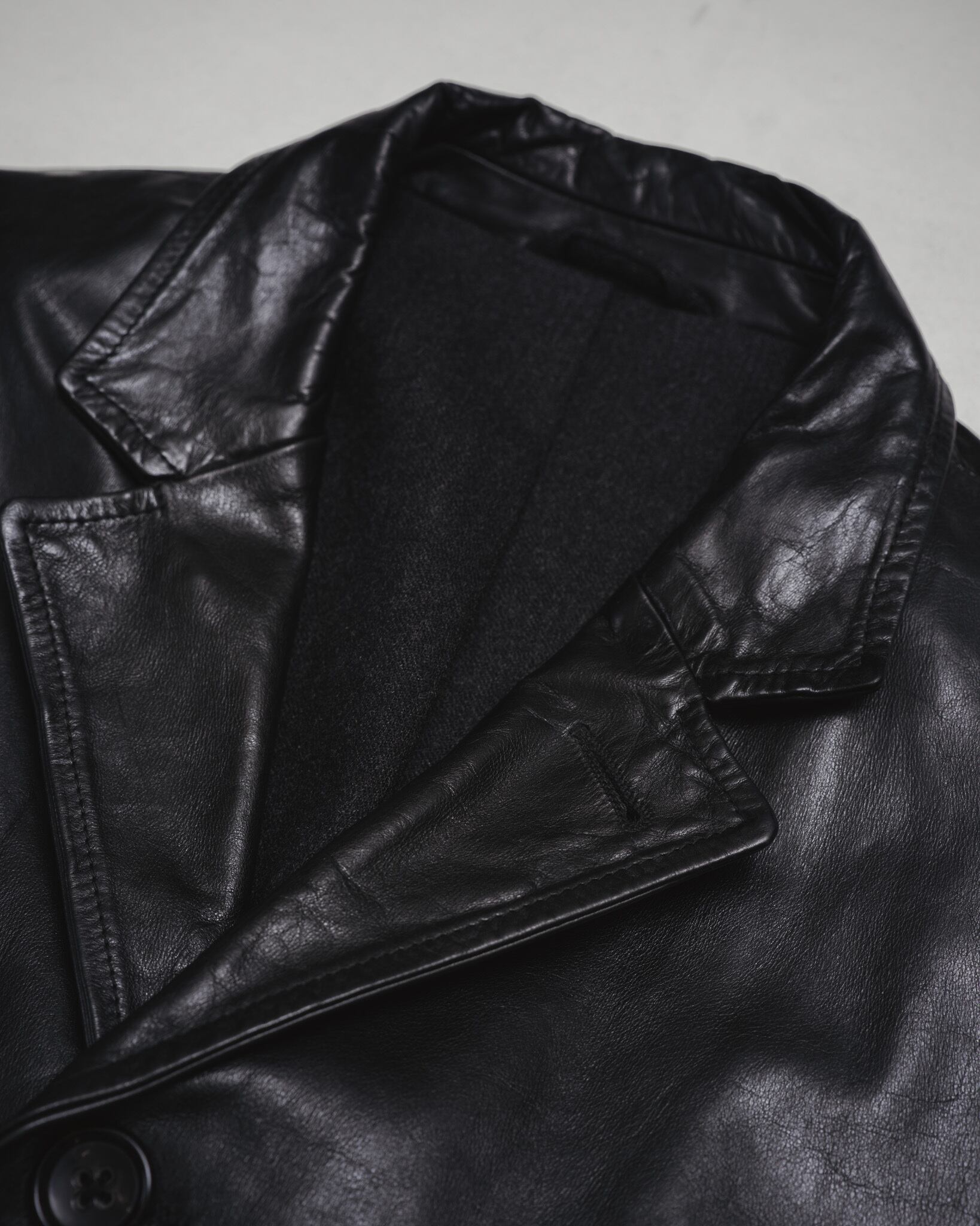 1997-1999] “JIL SANDER” Leather Tailored Half Coat (Designed by