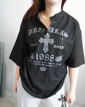 primaras×kinmedaiコラボ2弾ワッフルTee／ブラック