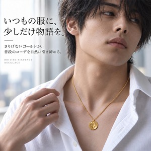 6ペンスコインネックレス ゴールド