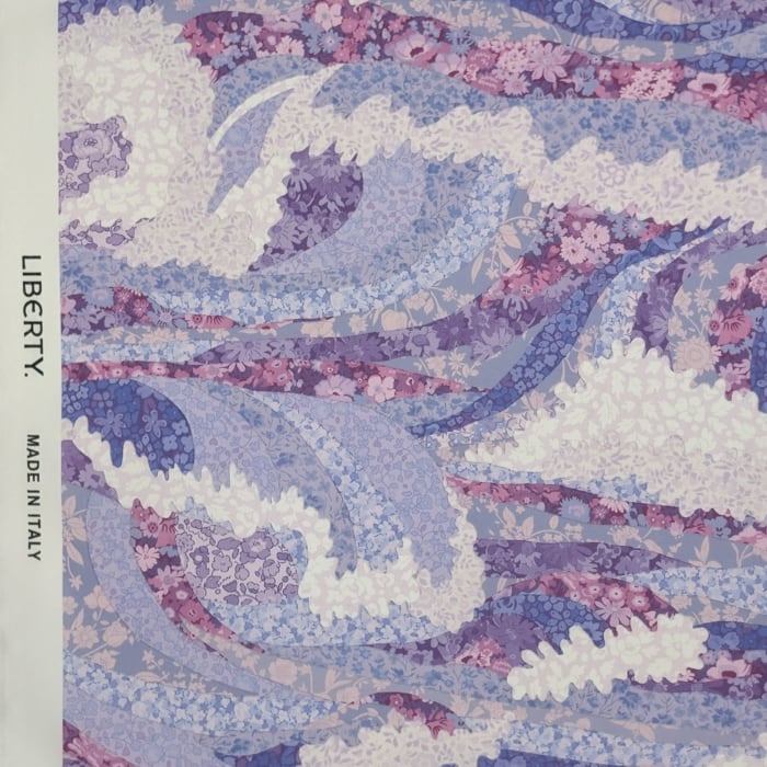 ◆輸入 リバティ LIBERTY タナローン Floral Waves フローラル・ウェーブズ パープル 約130×50cm