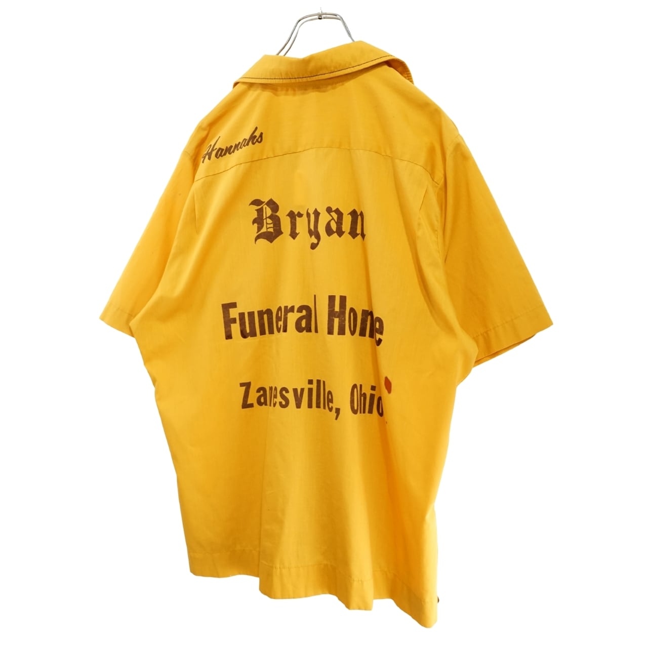 King Louie XL イエロー シャツ Jacobat Grotto King Louie ボウリングシャツ イエロー バックプリント（表記ML・実寸M