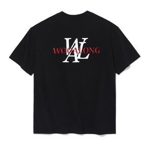 [WOOALONG] Back typo mix T-shirt - BLACK 正規品  韓国 ブランド 韓国ファッション 韓国代行 Tシャツ