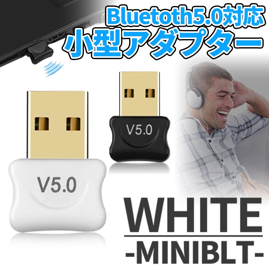 marmorering kalorie Mindre end Bluetooth 5.0 アダプタ ホワイト USB 無線 ドングル 小型 ブルートゥース ワイヤレス ノート PC パソコン iPad マウス  キーボード ヘッドホン MINIBT-WH | palone