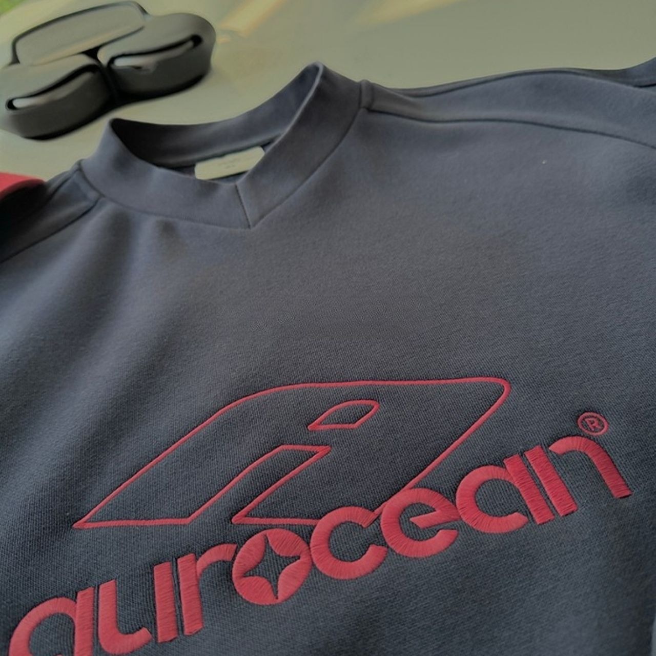 裏起毛ロゴカレッジネイビールーズスウェット　1110