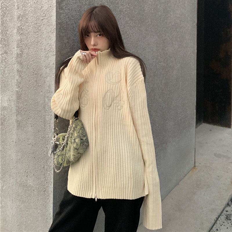 セーター ジャケット スタイルルーズニットカーディガントップス ロング オータム 秋物 ウィンター 冬物 YY-ファッション90886025034