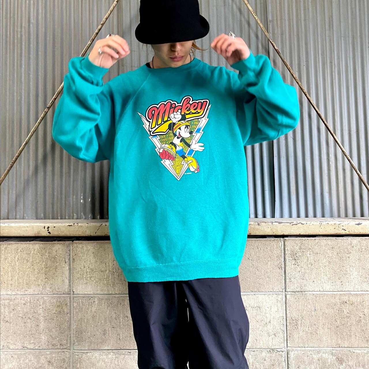 90年代 ディズニー ミッキーマウス プリントスウェット メンズXL 
