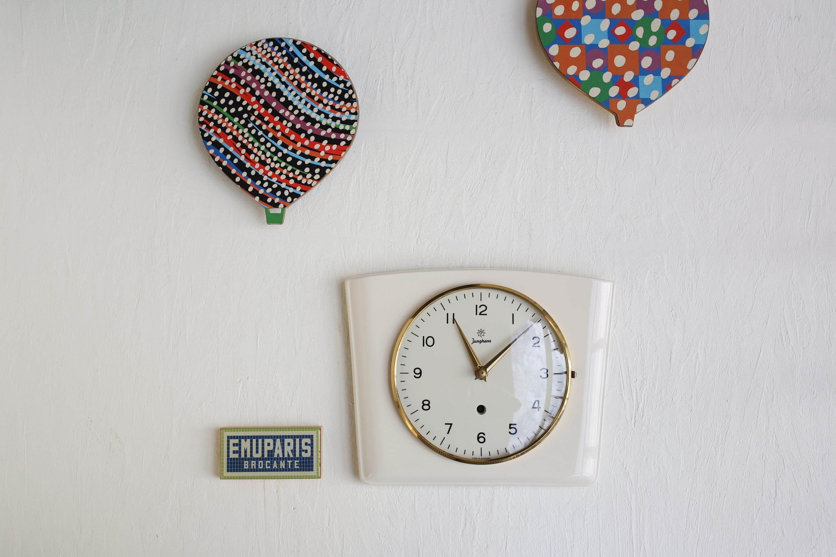 ドイツ アンティーク ヴィンテージ Junghans ユンハンス 陶器 掛時計