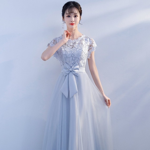 【パーティードレス】大きいサイズ パーティードレス レディース おしゃれ  結婚式 お呼ばれドレス 結婚式のお呼ばれ ロング 着痩せ 体型カバー ワンピース エレガント シンプル ワンピース 20代 30代 40代 50代 成人式 同窓会 卒業式 入学式 卒園式 入園式 謝恩会 婚活 食事会 顔合わせ 演奏会 発表会 袖あり 体型カバー フォーマルドレス 結婚式フォーマル お呼ばれ フォーマルワンピース シルバーグレー S M L XL 2XL