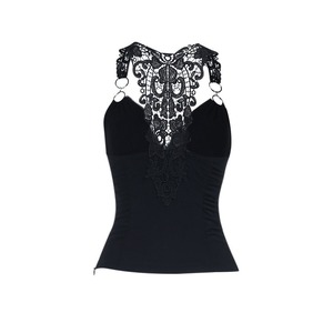Back lace highneck cami r0156