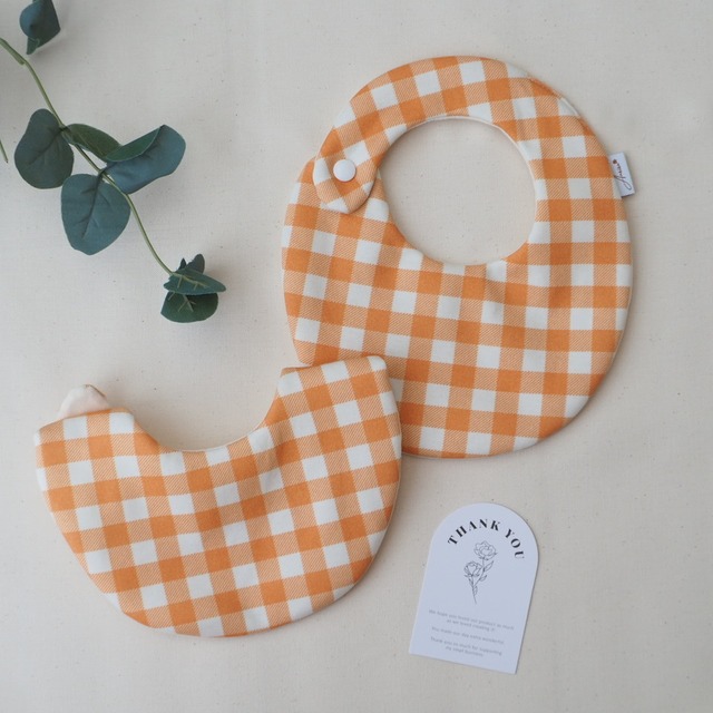 gingham check bib　/　ビブ　スタイ