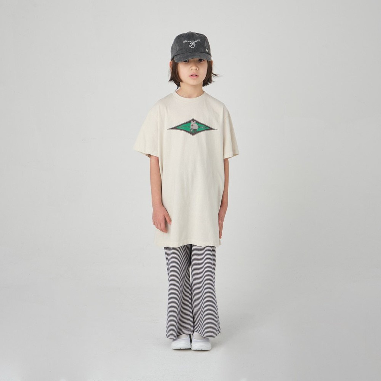 【jejeunosity】バニーTシャツワンピ ベージュ 80〜110cm - 2