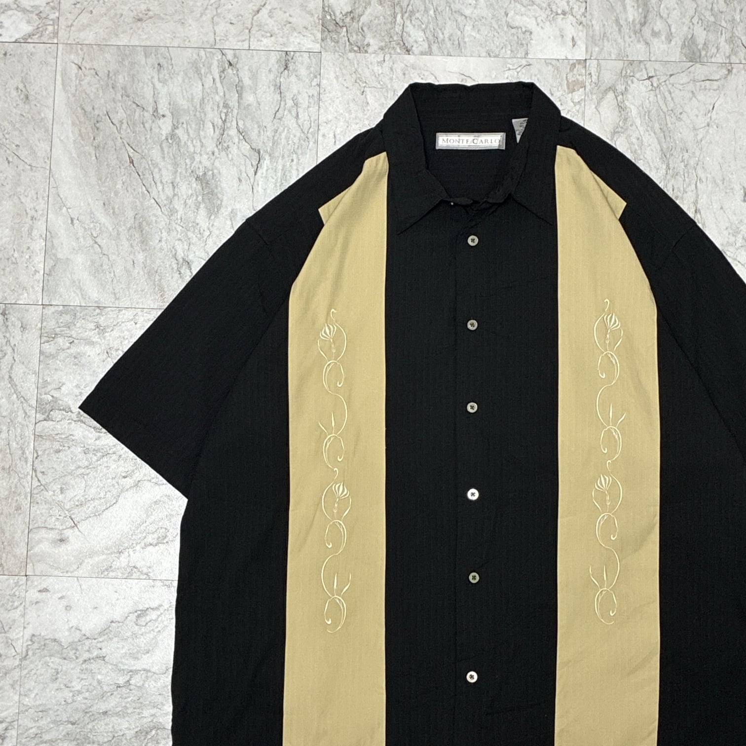 Karl Helmut カールヘルム キューピー柄 半袖 オープンカラーシャツ
