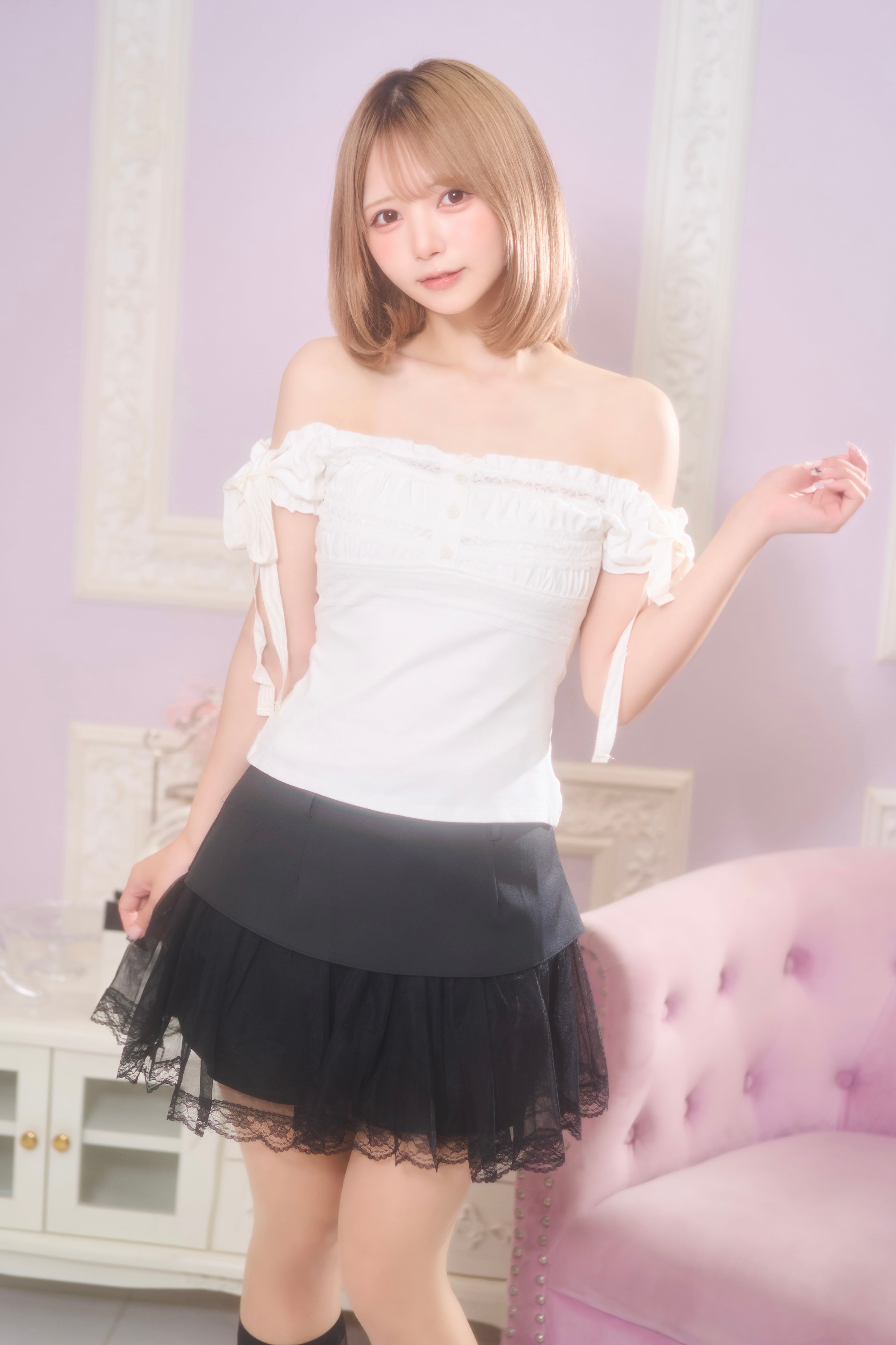 Princess lace off shoulder tops