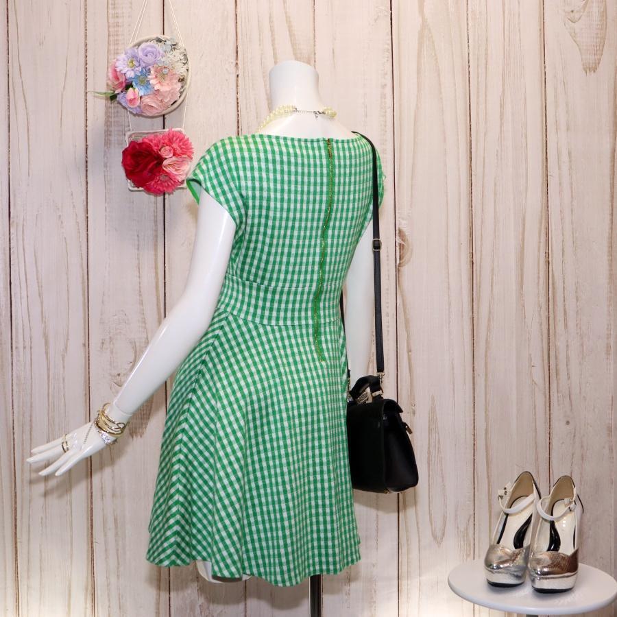 ケイトスペード チェック総柄ワンピース S フレアワンピース