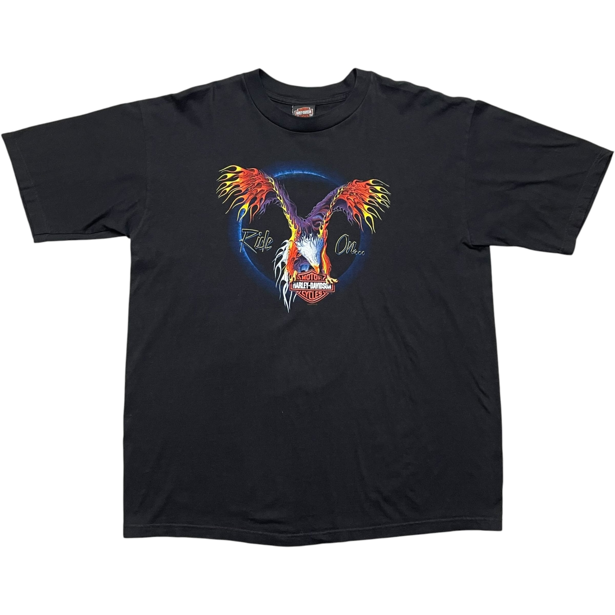 《XL》 Harley-Davidson ハーレーダビッドソン Tシャツ ブラック プリントデザイン USA製 no.10069
