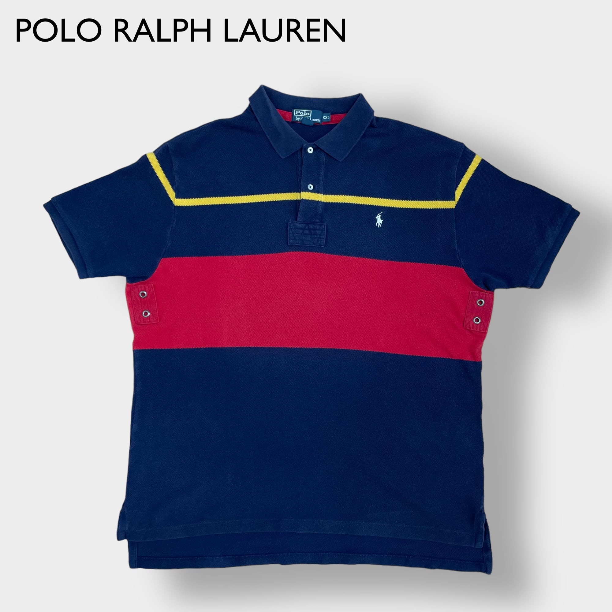 POLO RALPH LAUREN】XXL ビッグシルエット ポロシャツ 切替 刺繍ロゴ