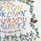刺繍サンプラー　鳥とABC アルファベットサンプラー　クロスステッチ刺繍　ABC刺繍　12CLdh15